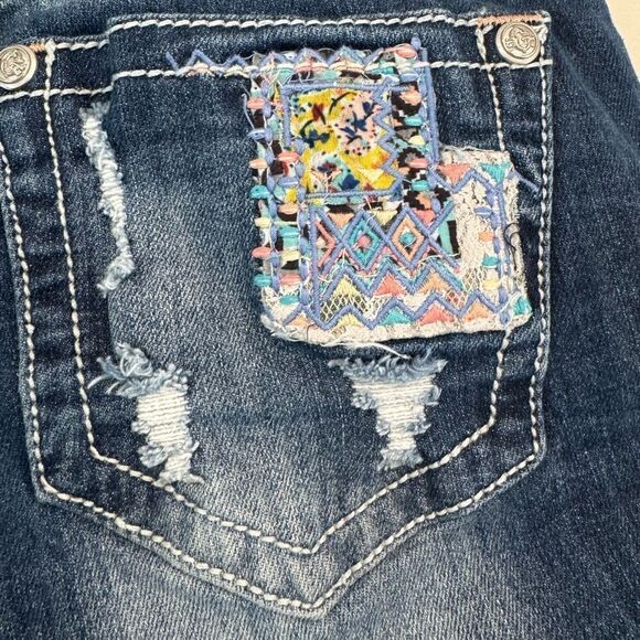 Grace In LA Women's Blue Patchwork Jeans - Picture 13 of 15